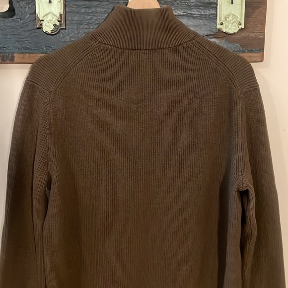Banana Republic Brown Rib Knit Mock Neck Sweater Size Large - Picture 10 of 13